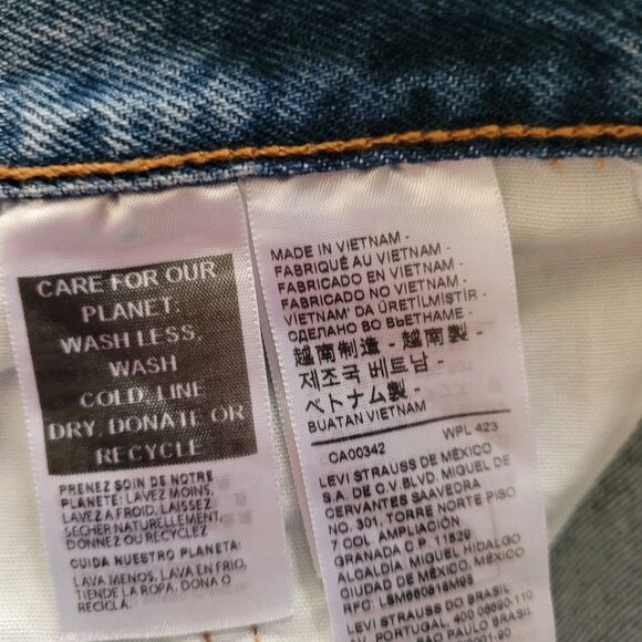 LEVI’S 501 Distressed Blue Denim Jean Shorts - Picture 5 of 11